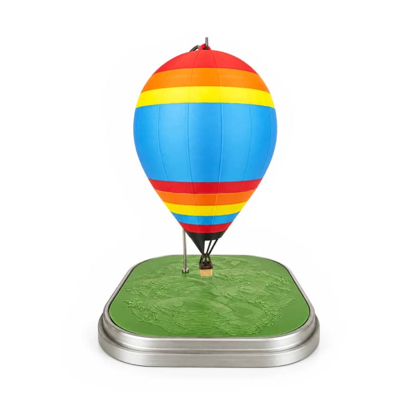 Miniatura Balão de Ar Quente Colorido com Base